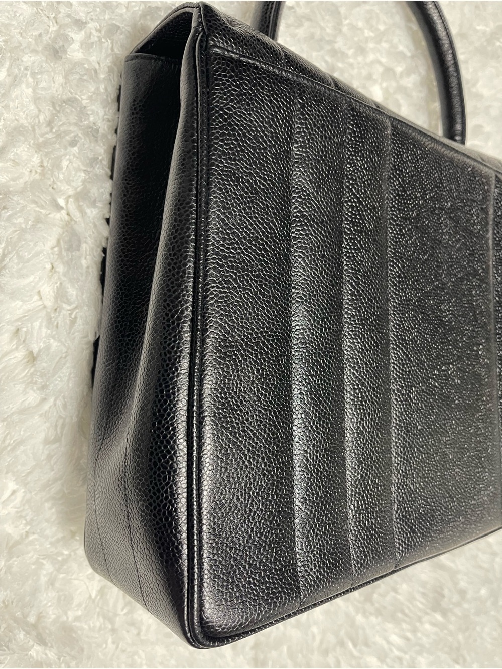 Authentic CHANEL Vintage Mademoiselle Kelly Black Caviar Bag - Picture 11 of 16